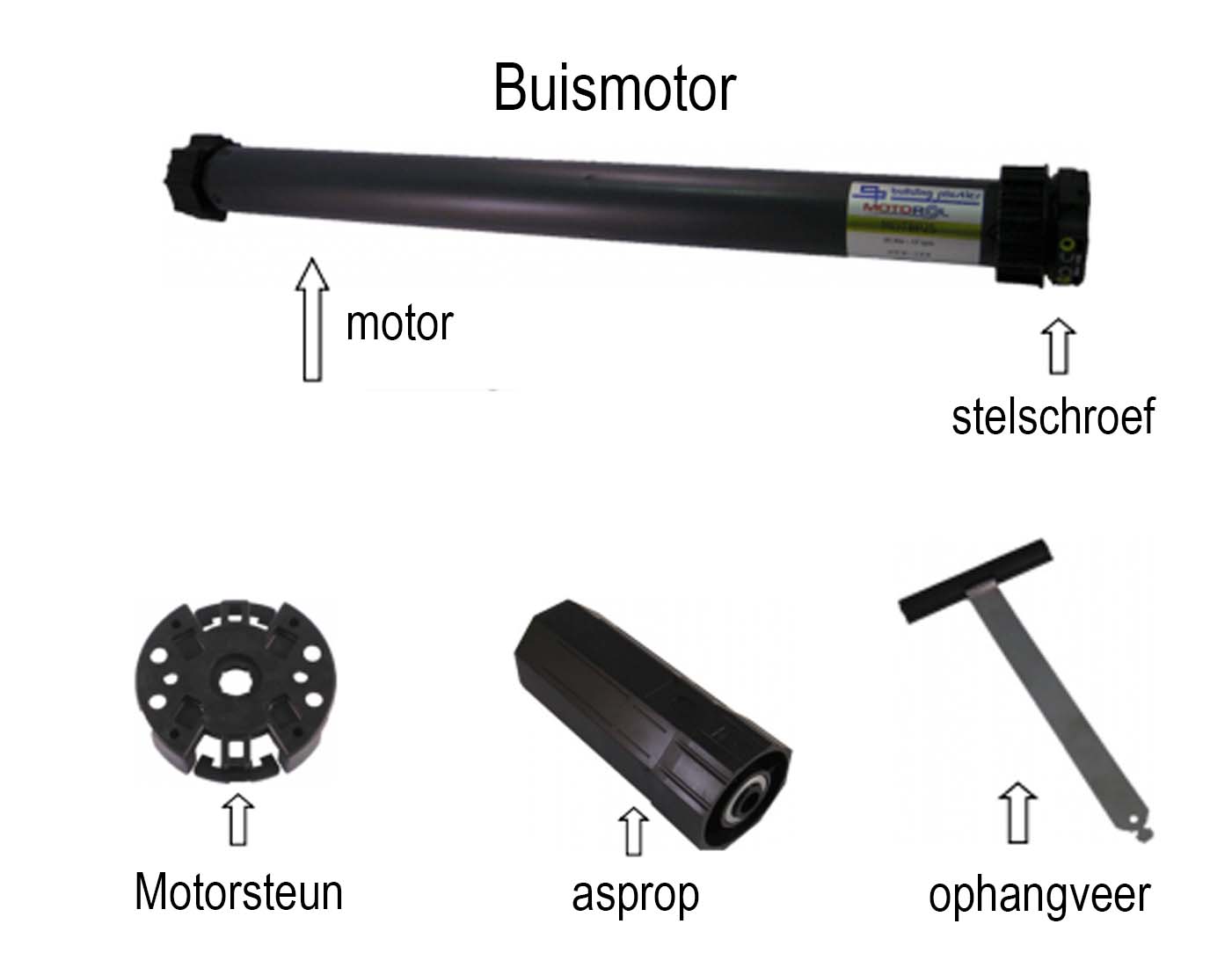 Buismotor onderdelen